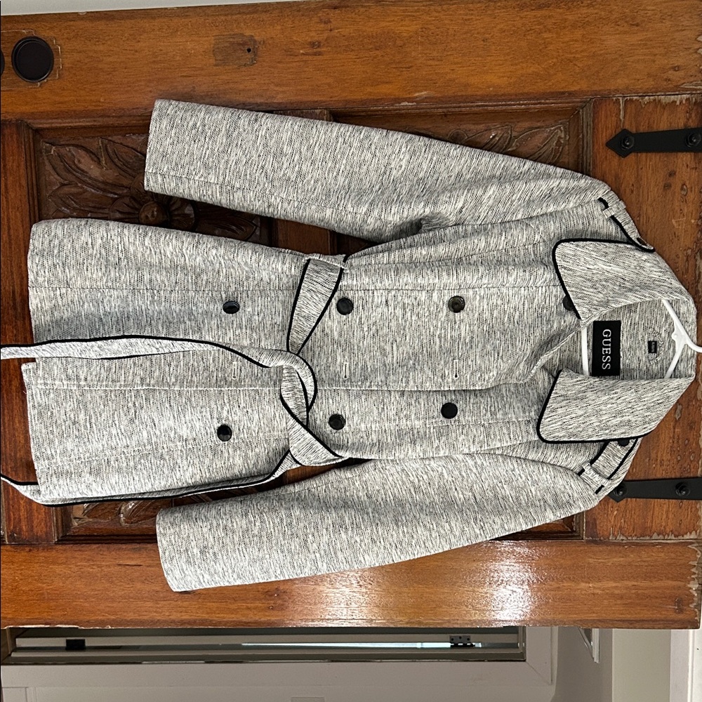Guess Heather Gray Belted Coat - NWOT
